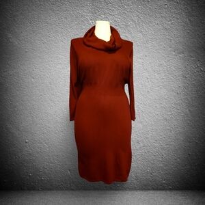 Spense Rust Knit Cowl Neck Sweater Dress 3X Cottagecore Gnomecore Fairy Grunge ❥